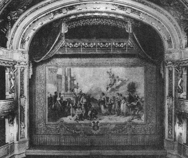 Pohled na portál s dekorativní oponou (foto www.theatre-architecture.eu/archív Jiřího Hilmery)