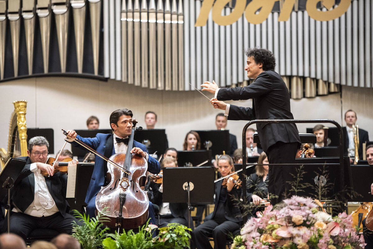 Bratislavské hudební slavnosti, 30. září 2021: Wiener Philharmoniker, Alain Altinoglu, Gautier Capuçon (foto Alexander Trizuljak)