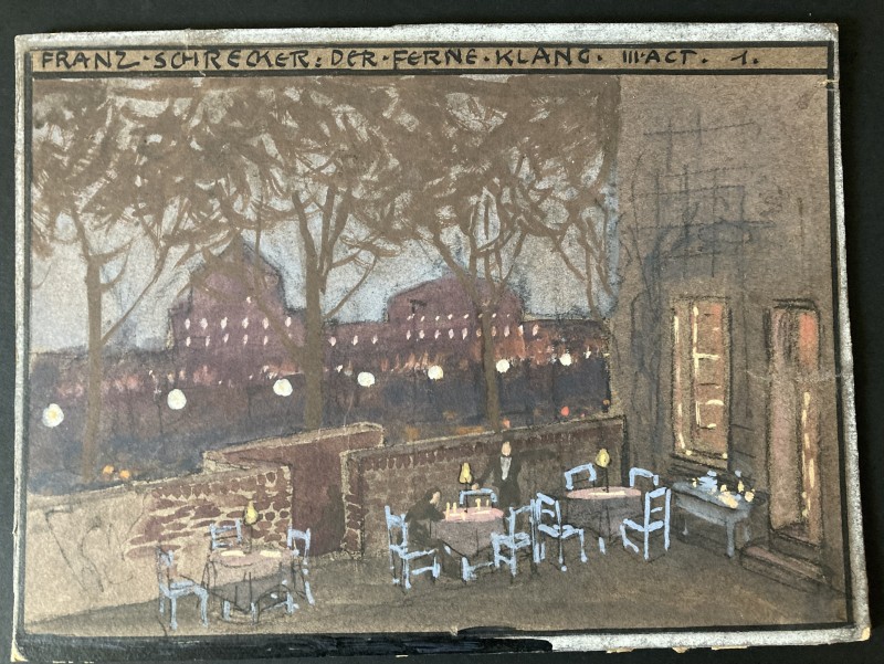 Návrh scény pro světovou premiéru Vzdáleného zvuku ve Frankfurtu (zdroj Musica non grata, foto Franz Schreker Foundation)