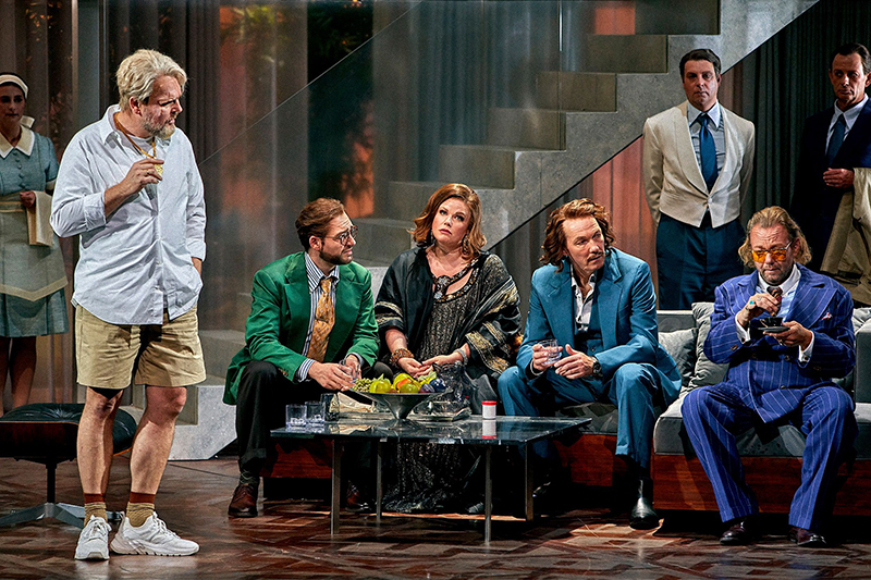 Richard Wagner: Prsten Nibelungův; Zlato Rýna, Bayreuther Festspiele – Tomasz Konieczny, Attilio Glaser, Hailey Clark, Raimund Nolte a Daniel Kirch (foto Enrico Nawrath)