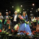 Adriana Kučerová, Štěpánka Pučálková a Plácido Domingo, Zahajovací koncert MHF Český Krumlov 4. září 2021 (zdroj MHF Český Krumlov)