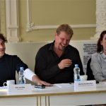 Lívia Obručník Vénosová, Petr Jeništa, Martin Doubravský, tisková konference k uvedení Jolanty (zdroj Divadlo F. X. Šaldy)