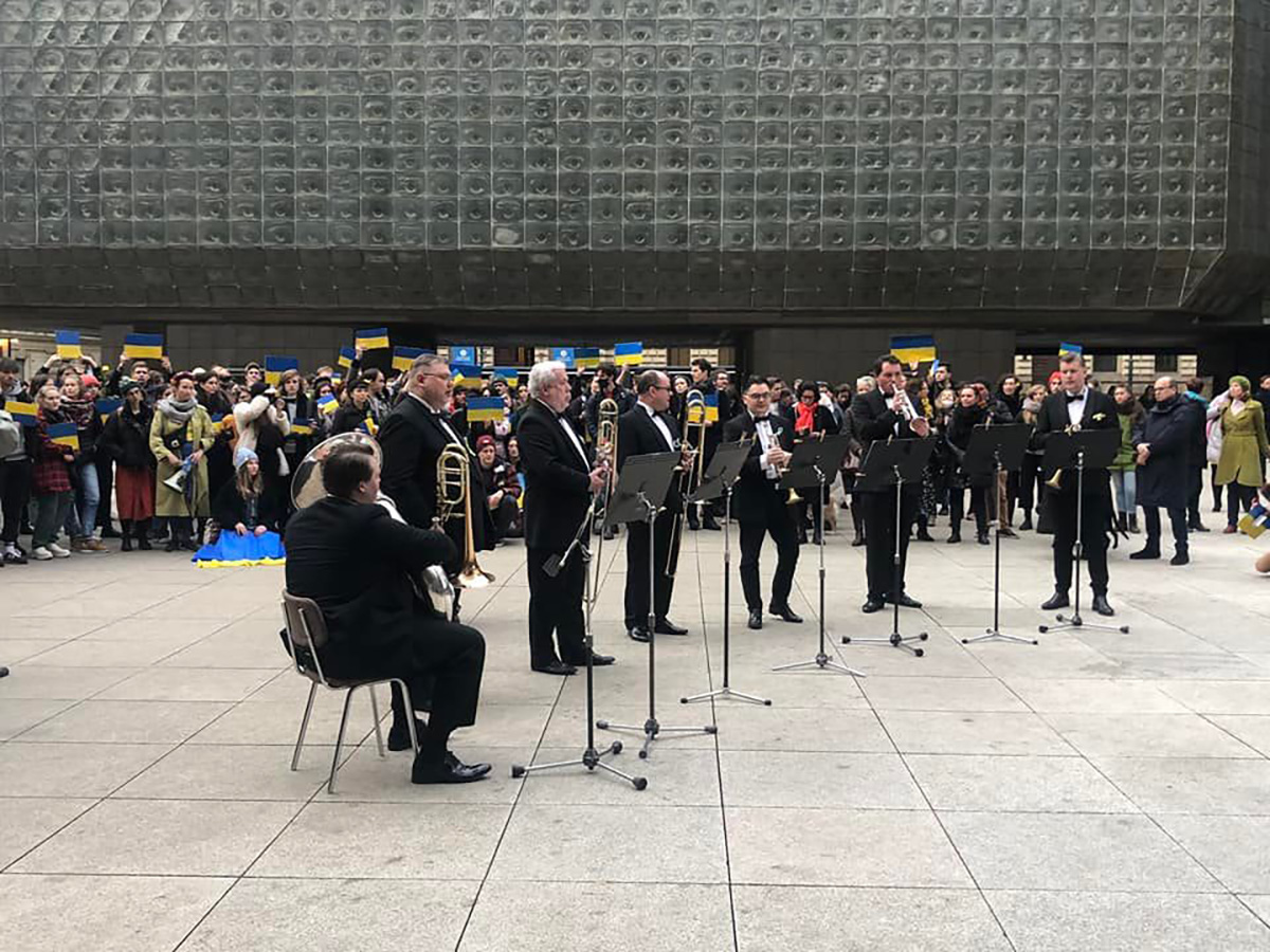 Orchestr Národního divadla zahrál ukrajinskou hymnu (zdroj Národní divadlo)