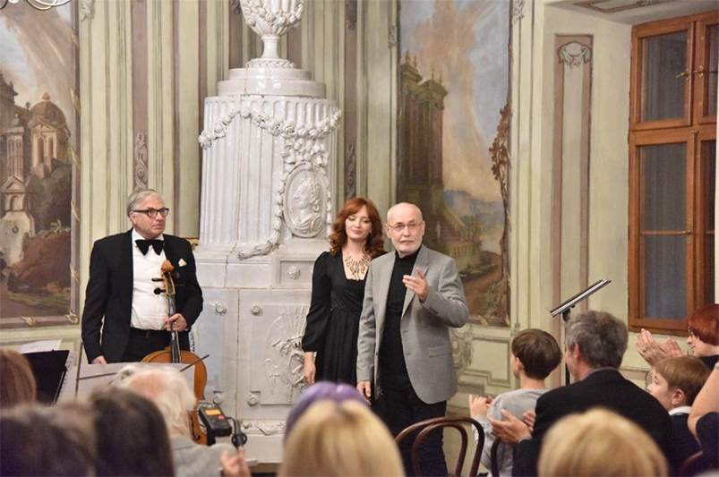 Společnost českých skladatelů: Jubilantský koncert, 2. října 2023, fara kostela sv. Vojtěcha – Pavel Chovanec, Kristina Kubová, Josef Marek (foto Zdeněk Chrapek)
