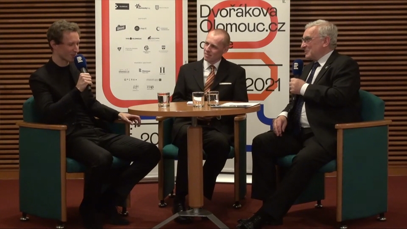 Dvořákova Olomouc 23. května 2021: Josef Špaček, Jonáš Harman, Jiří Vejvoda (foto Moravská filharmonie Olomouc)