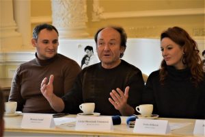 Tisková konference k premiéře Dialogů karmelitek – Sergey Kostov, Roman Janál, Lívia Obručník Vénosová (zdroj Divadlo F. X. Šaldy Liberec)