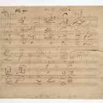 Autograf Ludwiga van Beethovena: 4. věta Smyčcového kvartetu B dur op. 130, alla Danza tedesca (zdroj Moravské zemské muzeum)