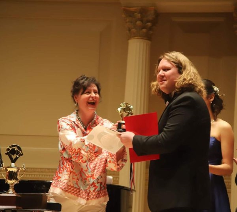 Viktoria Kurbatskaya a Tomáš Jeřábek, finále soutěže Forte International Music Competition And Festivals, 4. února 2023 (zdroj Tomáš Jeřábek)