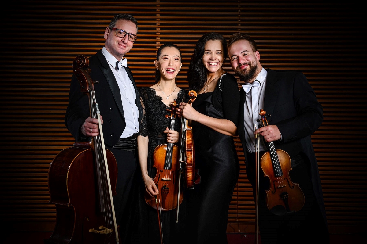 Jiří Fajkus, Kangkang Sun, Alena Hanousková, Jindřich Novotný (zdroj Moravská filharmonie Olomouc, foto Tino Kratochvíl)