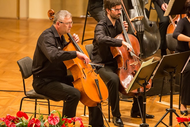 Dvanáct violoncell – Brněnští violoncellisté – Moravský podzim 2015 (foto Petr Francán)