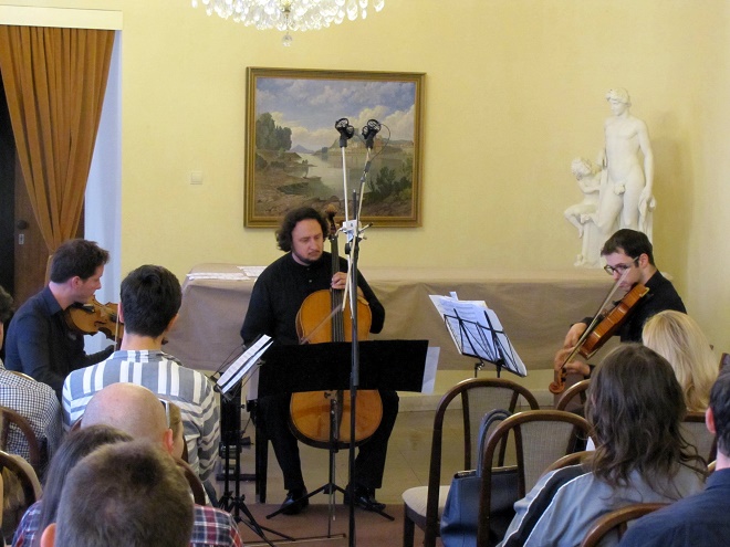 Kompozičné laboratórium - Inšpirácia tvorbou Bohuslava Martinů - Adam Novák, Andrej Gál, Roman Rusňák - Bratislava 15.6.2016 (foto Robert Rytina)