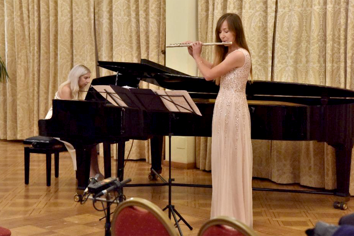 Dny soudobé hudby, 16. října 2023, Kaiserštejnský palác – Elena Kiral a Anna Matoušková (foto Zdeněk Chrapek)