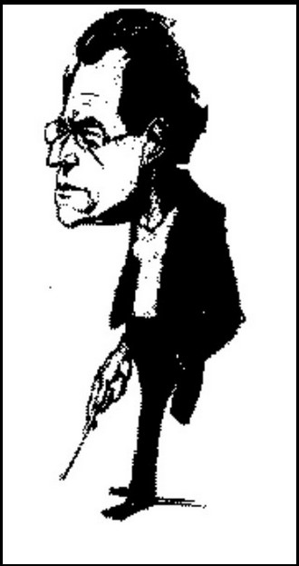 Gustav Mahler - karikatura (zdroj gustavmahler.net.free.fr)