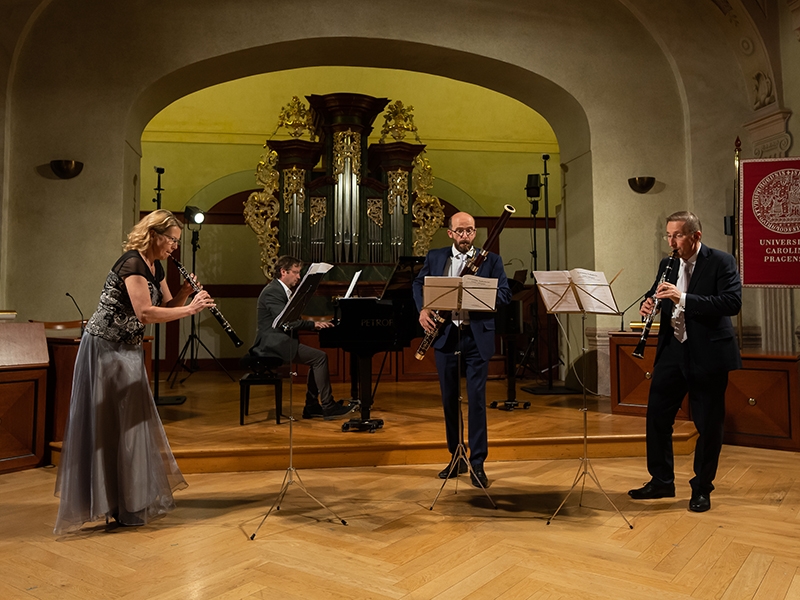 PKF — Prague Philharmonia: Tailleferre. Poulenc, 23. května 2022 – Lenka Filová, Martin Fila, Václav Fürbach, Jan Brabec (zdroj PKF — Prague Philharmonia)