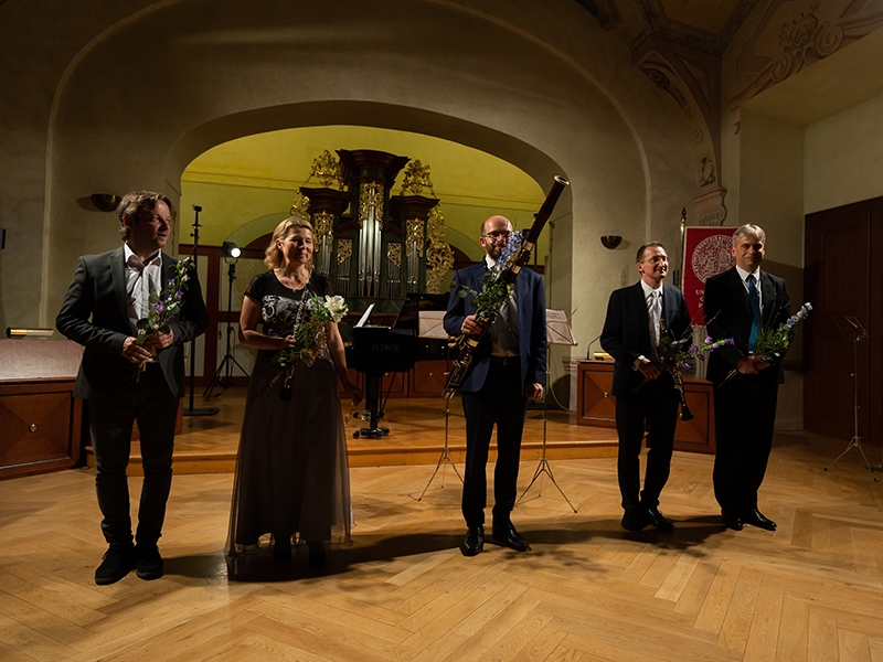 PKF — Prague Philharmonia: Tailleferre. Poulenc, 23. května 2022 – Martin Fila, Lenka Filová, Václav Fürbach, Jan Brabec, Jan Adam (zdroj PKF — Prague Philharmonia)