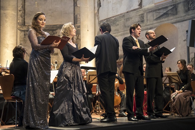 Bachovy světské kantáty - Natalia Rubiś–Krzeszowiak, Kamila Mazalová, Václav Čížek, Jaromír Nosek - Praha 2015 (© Collegium 1704 - Petra Hajská)