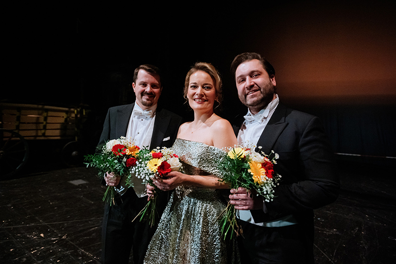 Sergej Rachmaninov: Zvony / Igor Stravinskij: Oedipus Rex, 20. ledna 2023 – Jiří Brückler, Alžběta Poláčková, Richard Samek (foto Jan Hromádko)