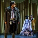 W. A. Mozart, Don Giovanni – Národní divadlo, 24. dubna 2021: Don Giovanni, Donna Anna a Don Ottavio (P. Kubáň, J. Sibera a R. Samek) (foto Jan Pohribný)