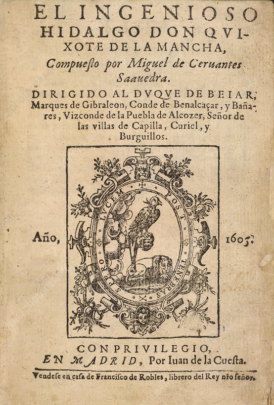 Miguel de Cervantes y Saavedra: Don Quijote první vydání prvního dílu v roce 1605 (foto archiv Milana Valdena)