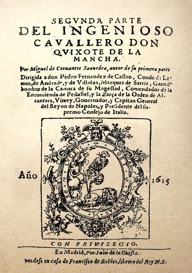 Miguel de Cervantes y Saavedra: Don Quijote první vydání druhého dílu v roce 1615 (foto archiv Milana Valdena)