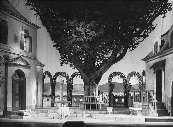 Bedřich Smetana: Dvě vdovy - Zdeněk Rossmann (scéna) - ND Praha 1953 (foto Jaromír Svoboda)
