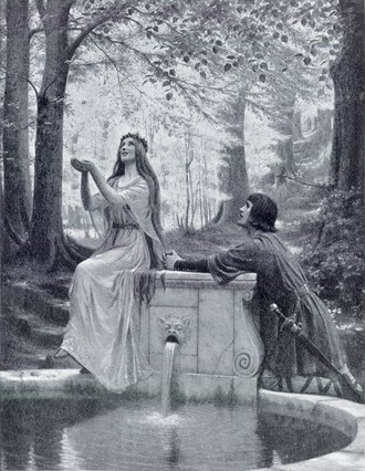 Claude Debussy: Pelléas et Mélisande - malba (Edmund Blair Leighton) (zdroj en.wikipedia.org)