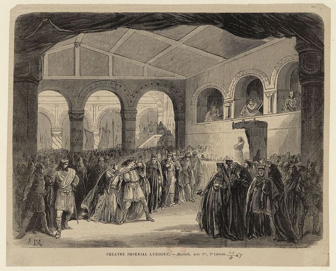 Giuseppe Verdi: Macbeth - Ilustrace Frédérica Lixe k druhé verzi opery z roku 1865 (zdroj en.wikipedia.org)