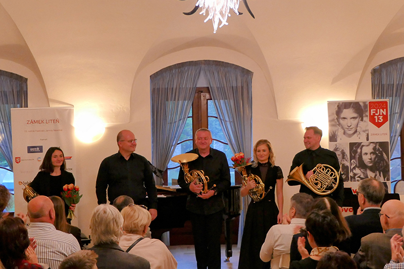 Festival Jarmily Novotné Liteň: Galakoncert hornistů České filharmonie, 13. dubna 2024, Čechovna, Zámek Liteň (foto Vladimír Kačer)