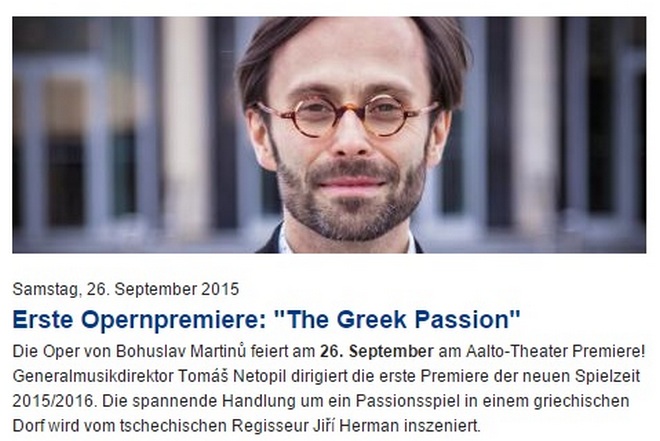 B.Martinů: Řecké pašije (Aalto-Musiktheater Essen)