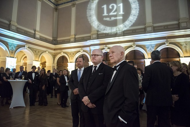Zahájení nové sezony České filharmonie - ministr Daniel Herman a šéfdirigent Jiří Bělohlávek (foto Petra Hajská)