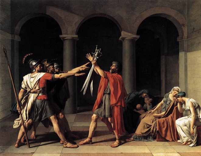 Jacques-Louis David: Le Serment des Horaces - 1784 (foto wikipedia.org)