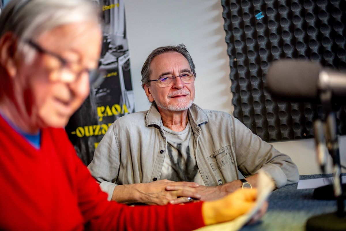 Jiří Lábus a Jiří Kylián v nahrávacím studiu Národního divadla (foto archiv ND)