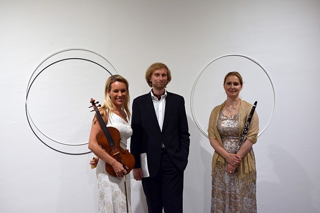Jitka Hosprová, Ivo Kahánek a Ludmila Peterková - Procházky Uměním - Museum Kampa 2016 (foto Vojtěch Žák)