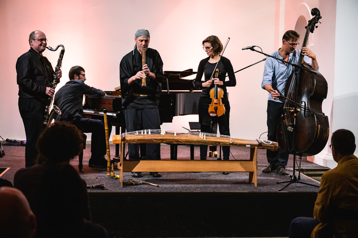 John Kaizan Neptune a Trio Romanovská Tichý Hrubý - International Shakuhachi Festival Prague 2021 (foto ISFP)