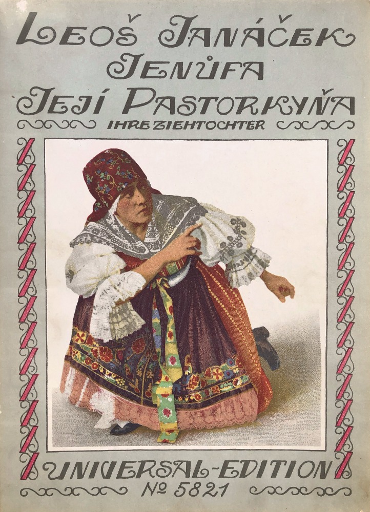 Obálka klavírního výtahu z roku 1917 s Gabrielou Horvátovou (zdroj Jiří Zahrádka)