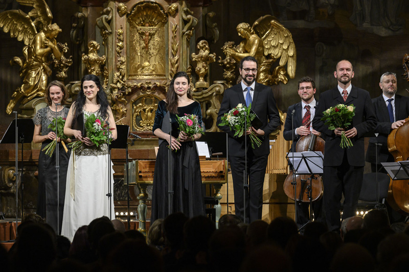 Pastorale: Barokní podvečery, 29. prosince 2021 – Jana Semerádová, Hana Blažíková, Aneta Petrasová, Vojtěch Semerád, Jaromír Nosek, Collegium Marianum (foto Petra Hajská)