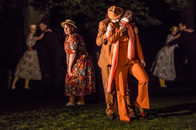 L. Janáček: Příhody lišky Bystroušky – Peter Račko (lišák), Ivana Rusko (Bystrouška) – Otáčivé hlediště Český Krumlov 2016 (foto Pavel Hejný)