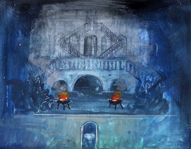 Giuseppe Verdi: Rigoletto (režie: Jan Kačer) - originál scénického návrhu - JD České Budějovice 1994 (foto © Schindler Otakar/Divadelní ústav)
