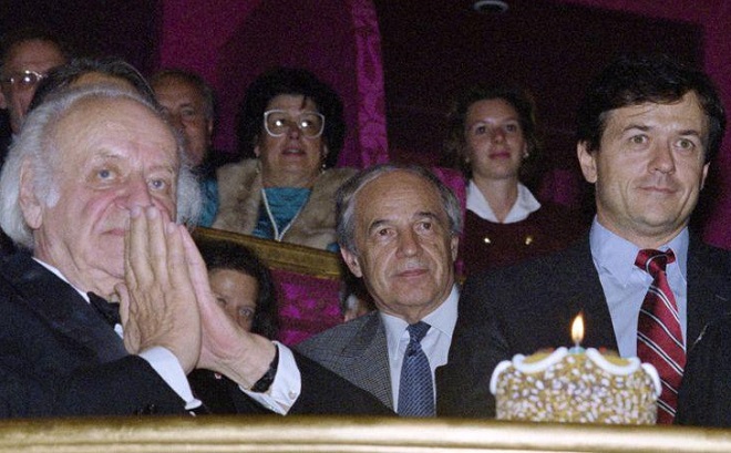 Rolf Liebermann, Pierre Boulez a Patrice Chéreau v pařížské opeře (1990)