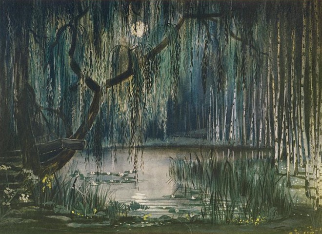 A.Dvořák: Rusalka - Josef Svoboda (návrh scény) - ND Praha 1955 (foto archiv ND Praha)