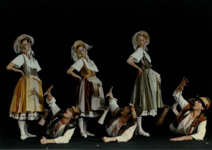 Špásování – Kateřina Dedková-Franková, Marie marmazinská, Eva Asterová, Vladimír Kloubek, Jan Klár, Ladislav Rajn (foto archiv respondentky)