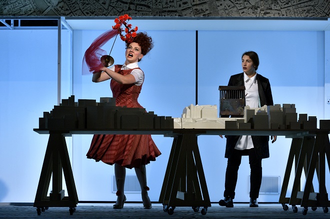 W. A. Mozart: La clemenza di Tito - Jana Šrejma Kačírková (Vitellia), Sonja Runje (Sesto) - NDM Ostrava 2016 (foto Martin Popelář)