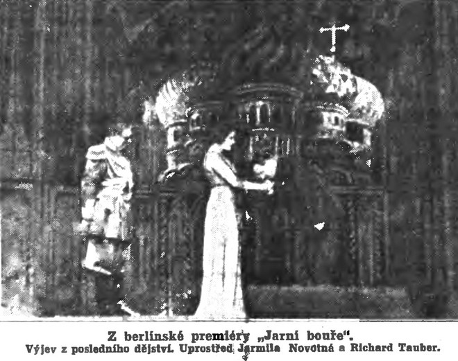 Z berlínské premiéry Jarní bouře - uveřejněno v listu Národní politika, 10.9.1933 (foto archiv autorky)