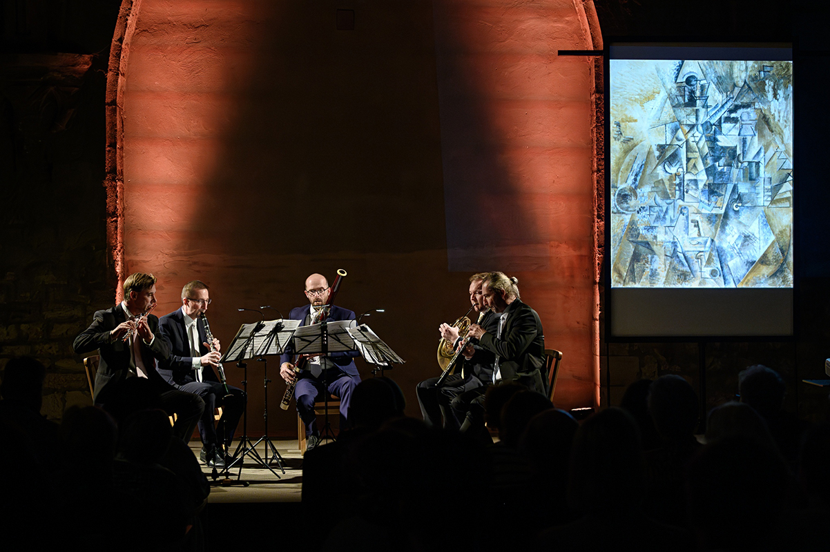 Symfonický orchestr hl. m. Prahy FOK: Obrazy a hudba, 23. listopadu 2023, Klášter sv. Anežky České – Prague Philharmonia Wind Quintet (foto Petr Dyrc)