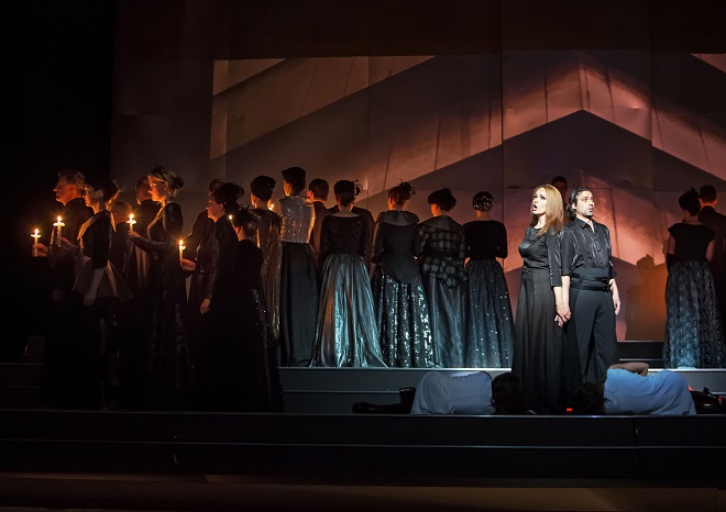 G.Verdi: Aida - Alžběta Vomáčková (Amneris), Paolo Lardizzone (Radames) - JD České Budějovice 2015 (foto Michal Siroň)