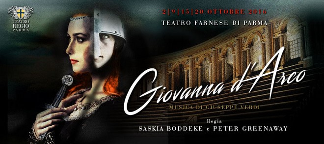 Giuseppe Verdi: Giovanna d'Arco - vizuál - Teatro Farnese di Parma 2016 (zdroj teatridiparma.it)