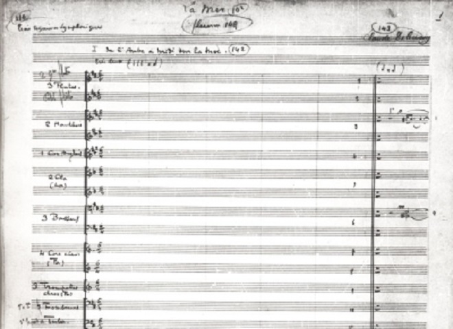 Notový zápis - Claude Debussy: Moře (foto debussy.fr)