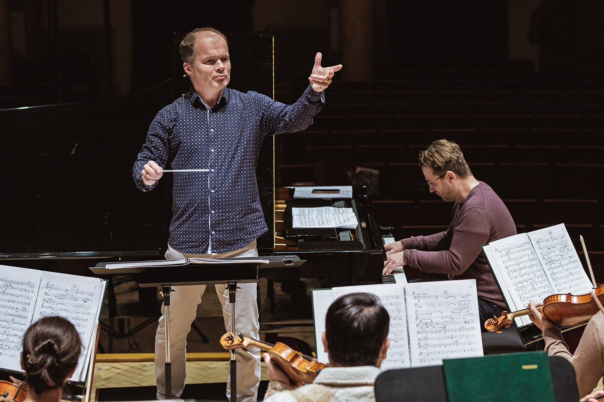 Natáčení CD Ernő Dohnányi: Piano Concertos Nos. 1 & 2 – Státní filharmonie Košice, Zbyněk Müller a Ladislav Fančovič (foto Jaroslav Ľaš)