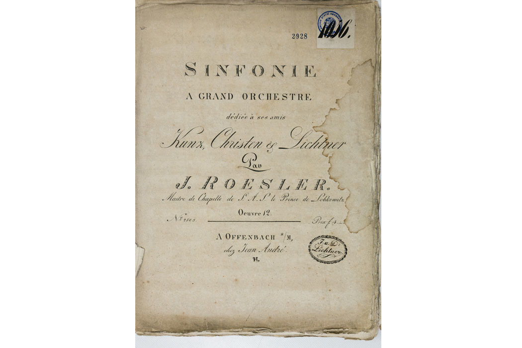 Röslerův vlastnoručně psaný tematický katalog, s. 112–113 (zdroj Alena Hönigová)