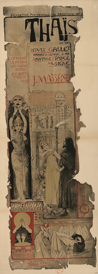 J.Massenet: Thais - plakát k premiéře (Manuel Orazi-1894) (zdroj wikipedia.org)